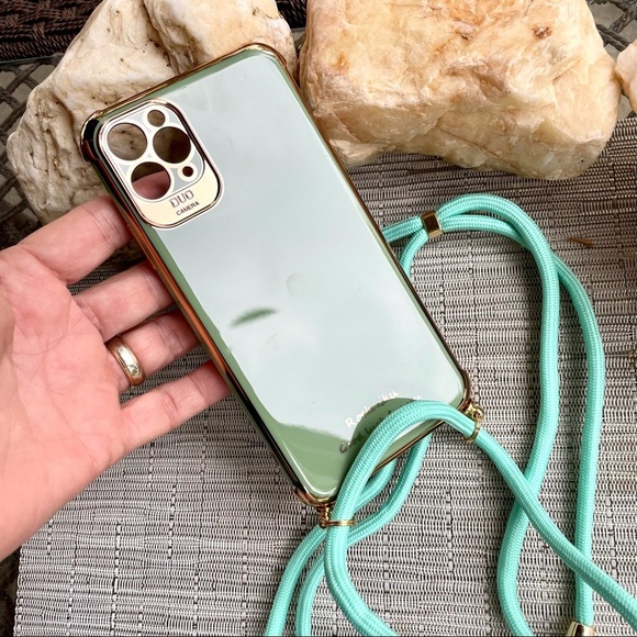 iPhone 11ProMax sage & gold crossbody case - Picture 7 of 7